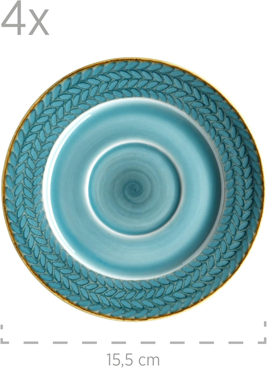 Kávový set Prospero Premium pro 4 osoby, kvalita restaurace, 12dílný moderní kávový servis v jedinečném stylu vintage, odolný porcelán, modrá
