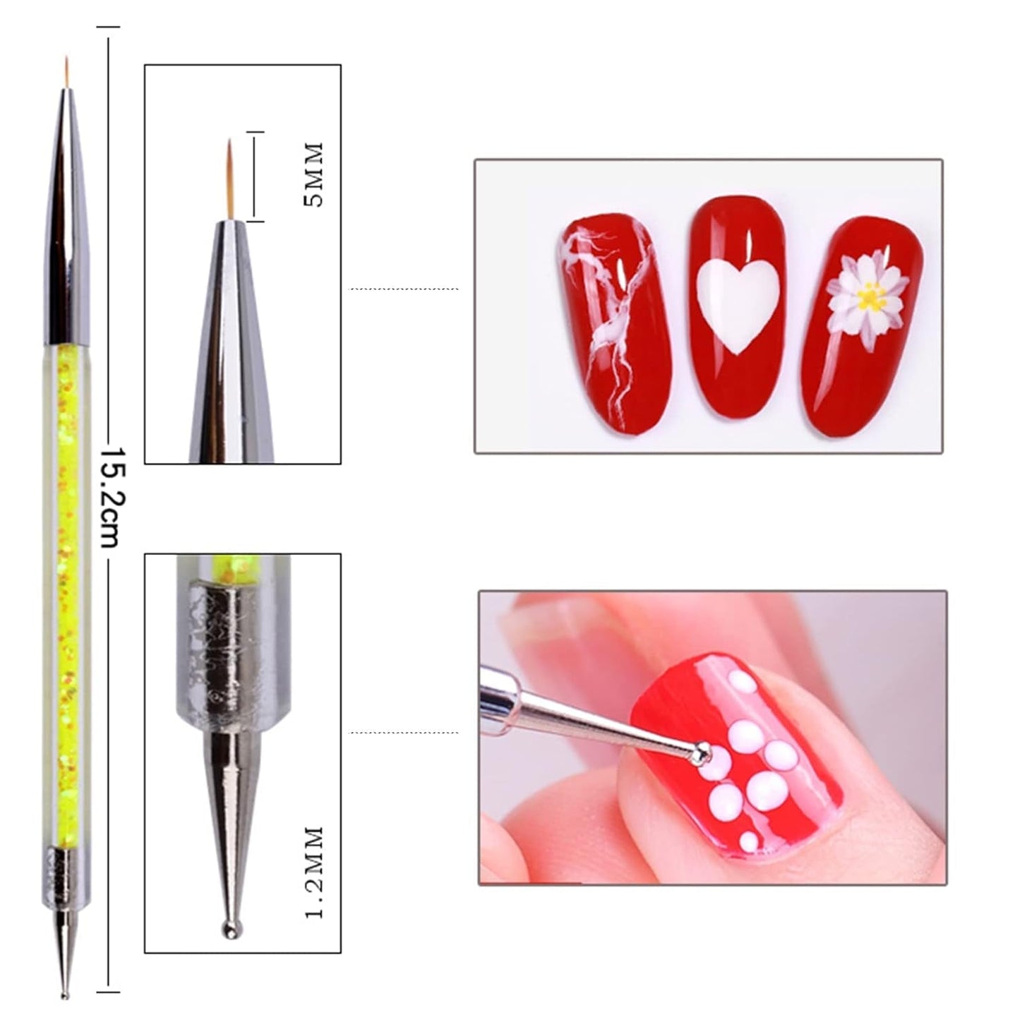 Nagel Art Fineliner Pinsel[5 kusů],Nagel Art Liner Pinsel,Professionel Detail Pinselset,Nagellack Pinsel,Für Nail Art Design Painting Salon,Nageldesign Nagel Fußpflege