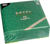 Papstar, 50 ubrousků "ROYAL Collection" 1/4-násobek 40 cm X 40 cm tmavě zelená "Casali", #84884