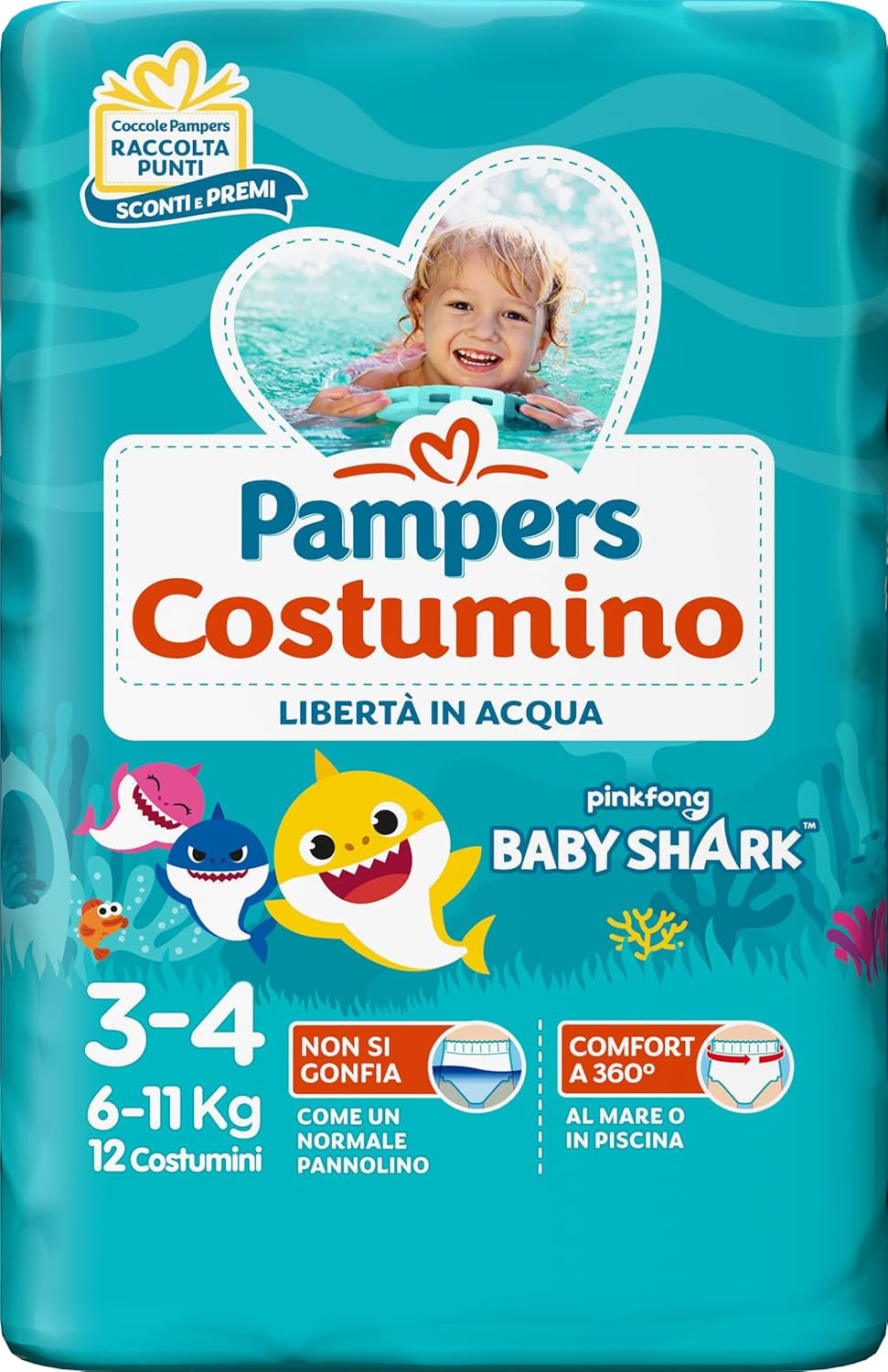 Pampers Il Costumi, 12 kusů, velikost 3 (6-11 kg)