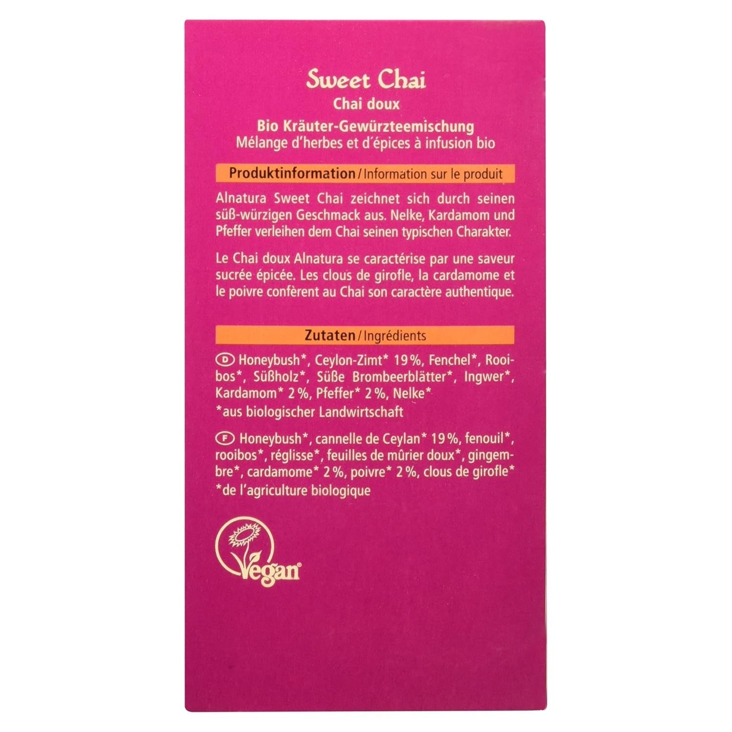 Sweet Chai Bio čaj, 20 čajových sáčků, 40 g (balení po 3)