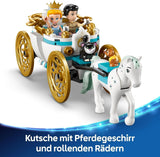 LEGO Ç€ Disney Princezna Castle Popelka a kočár tažený koňmi, Sada pro dívky od 6 let, Fantastická hračka s princeznou Popelkou a princem okouzlujícími mini panenkami, Tip na dárek pro fanoušky Disney 43275 Stavebnice Beuche den LEGO-Store