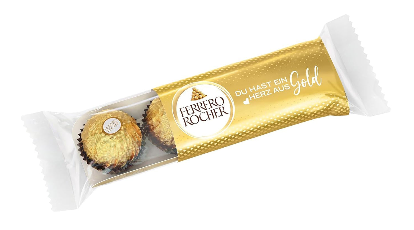 Ferrero Rocher – Křupavé a krémové oříškové pralinky – dárek k Valentýnu pro něj a pro ni – 16 balení po 4 jednotlivých pralinkách