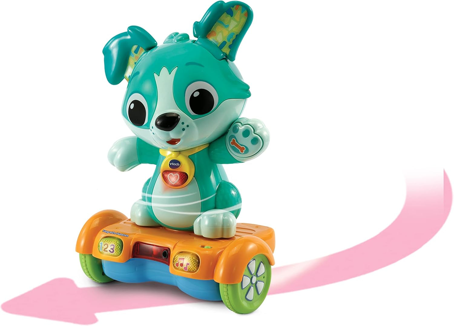 Vtech Baby Catch Me Puppy - Motorizované hoverboard štěně podporuje pohyb - S pohyblivými ušima, písničkami, zvuky a učebním obsahem - Pro děti ve věku 12-36 měsíců Bebe Toys Naty Shop