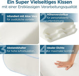 Ortopedický polštář ORTHOVERSE - polštář na podporu krku, polštář na spaní, polštář, polštář z paměťové pěny, polštář, polštář proti bolesti krku - výškově nastavitelný, potah z aloe vera, zdravotní pomůcka Naty Shop Cervical Ortopedic Pillows