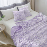 FY FIBER HOUSE flanel fleece přehoz, deka z mikrovlákna s 3D potiskem geparda, 228 X 274 cm, fialová Peřiny a přikrývky Naty Shop