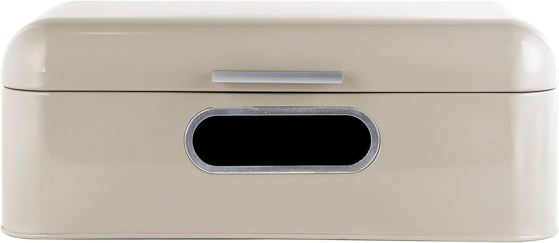 ECHTWERK Retro kovový koš na chléb s průhledným okénkem a víkem Sada 3 elegantních úložných boxů Kapacita 1,4 l Červené boxy na potraviny Naty Shop Smetanové Velké jednookénko Jedno