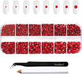 Beadsland 2500 ks Glas Nailart Strasssteine ​​​​Kristall Flatback Edelsteine ​​Runde, ​​Für Handwerk Gemischt 8 Größen SS4 ~ SS30 Mit Picking Pinzette Und Stift (Kristall Weiss)
