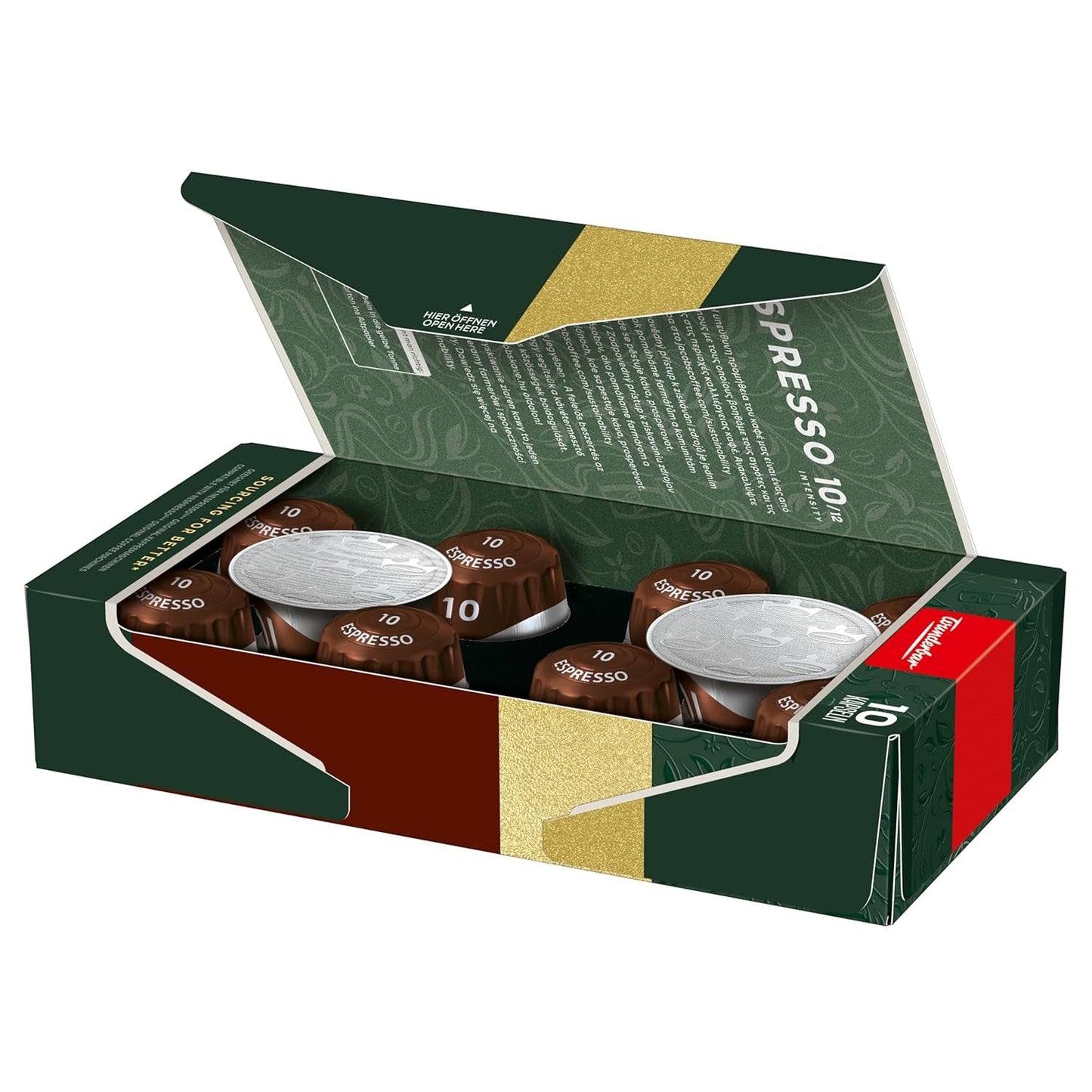 Jacobs Kaffeekapseln Espresso Intenso, Intensität 10/12, 10 x 10 Getränke, kompatibilní s Nespresso* Kaffee Kapseln, 100 Kapseln