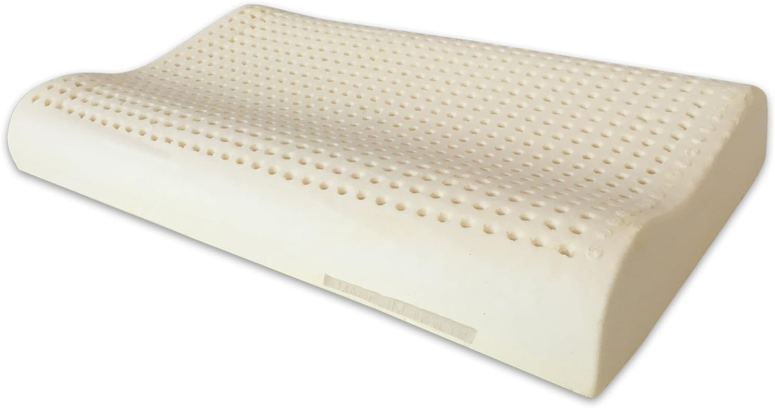 Přírodní latexový polštář Model s dvojitou vlnou - Perforovaný latexový polštář Ultra prodyšný Přirozená a zdravá regenerace - Nejvyšší komfort Ergonomický antibakteriální - 100% Vyrobeno v Itálii Standardní polštáře Naty Shop Výchozí název