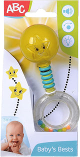 Simba 104010060 - ABC svítící chrastítko, svítí při zatřesení, 14cm, hračka pro miminko, chrastítko pro miminko, první vybavení, od 3 měsíců, žlutá Jucarii Bebe Naty Shop Výchozí název