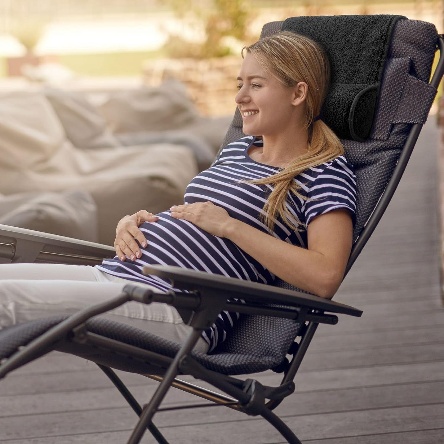 Chaise Lounge Neck Polštář pod hlavu Plyšový nastavitelný polštář Neklouzavá fleecová pohovka Polštář na podporu hlavy na cestování Domácí Chaise Lounge Pohovka Křeslo (černé)