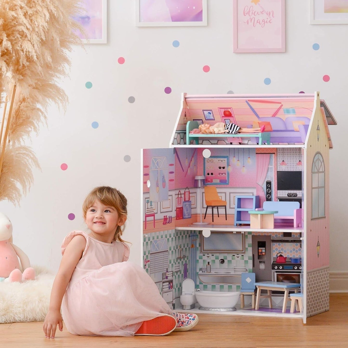Olivias Little World Glasshouse Kids 12" domeček pro panenky a 10 doplňků pro panenky 3,5" Multi Td-12518D Domky pro panenky Naty Shop