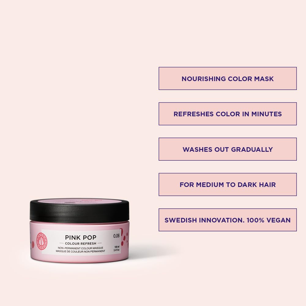 Maria Nila Color Refresh 300 ml - Vyživující barevná bomba obsahující dočasné barvicí pigmenty, které rychle osvěží barvu vlasů. 100% vegan. Bez sulfátů a bez parabenů. Barva na vlasy Naty Shop