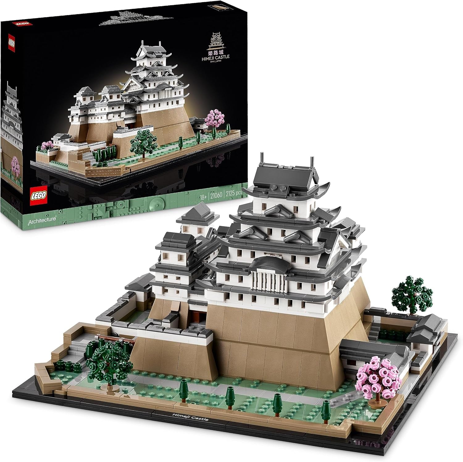 Stavebnice LEGO Architecture Model hradu Himedži pro dospělé Sbírka pamětihodností Sada fanoušků kreativního zahradnictví a japonské kultury s dárkem pro něj a její třešeň 21060 Stavebnice Besuche den LEGO-Store Single