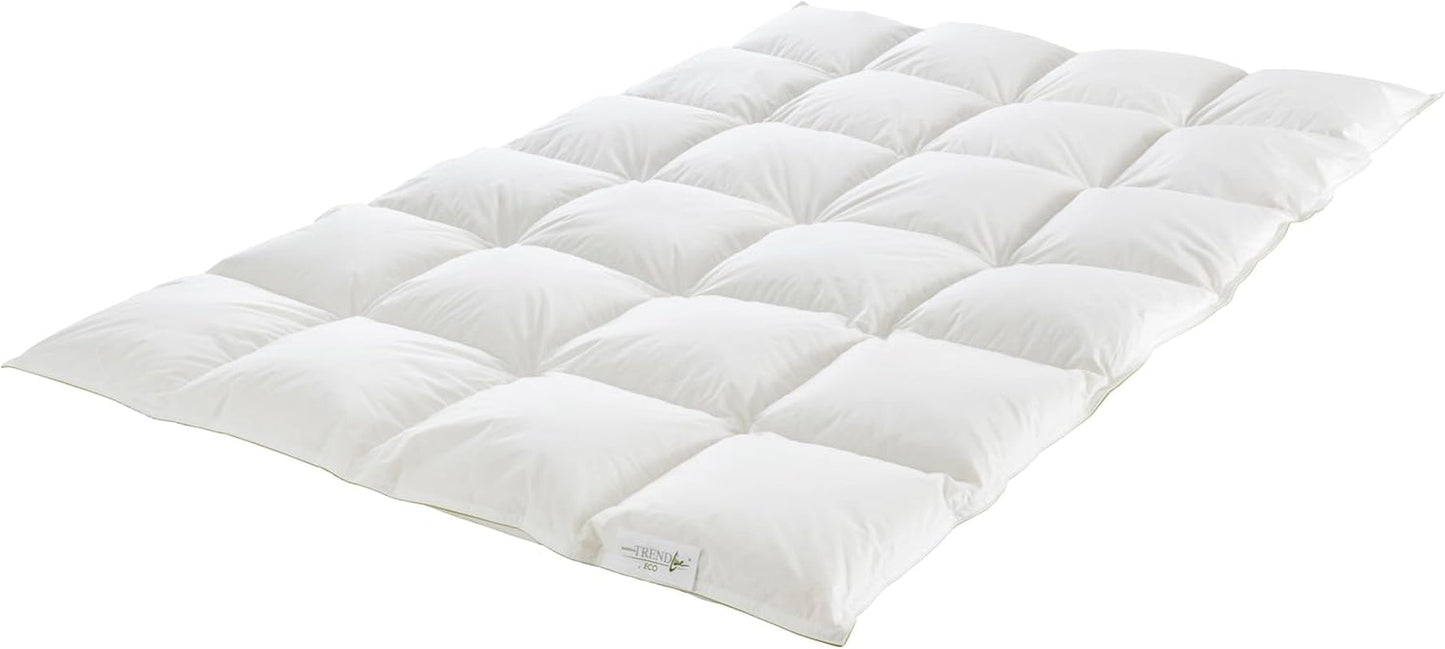Badenia Trendline Eco teplá přikrývka s 90 % prachového peří a 10 % peří I. třída, 135 X 200 cm, bílá, certifikovaná Oeko-Tex, vyrobena v souladu s německým standardem kvality Přikrývky a přikrývky Naty Shop