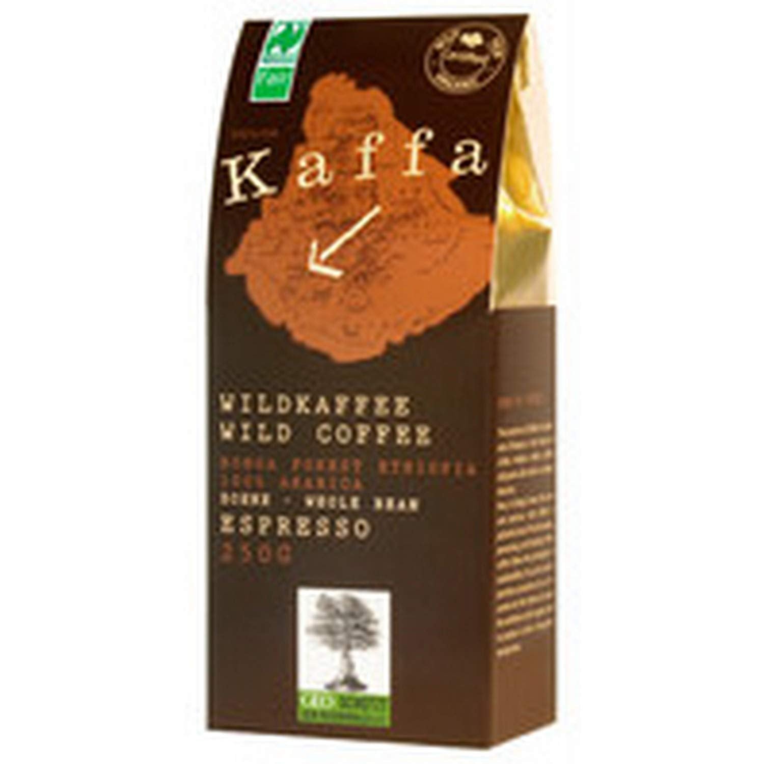 Espresso "Kaffa", celá divoká kávová zrna (250 g) - BIO