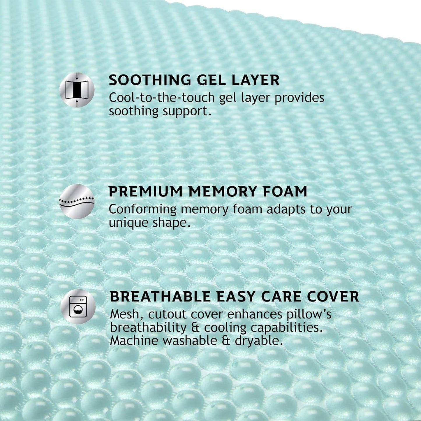 Sealy SE '19 Essentials SM Aqua Bubble Gel Sheet, 1 MC (US) Polštář, Bílý, 61 X 40 X 14 cm Standardní polštáře Naty Shop