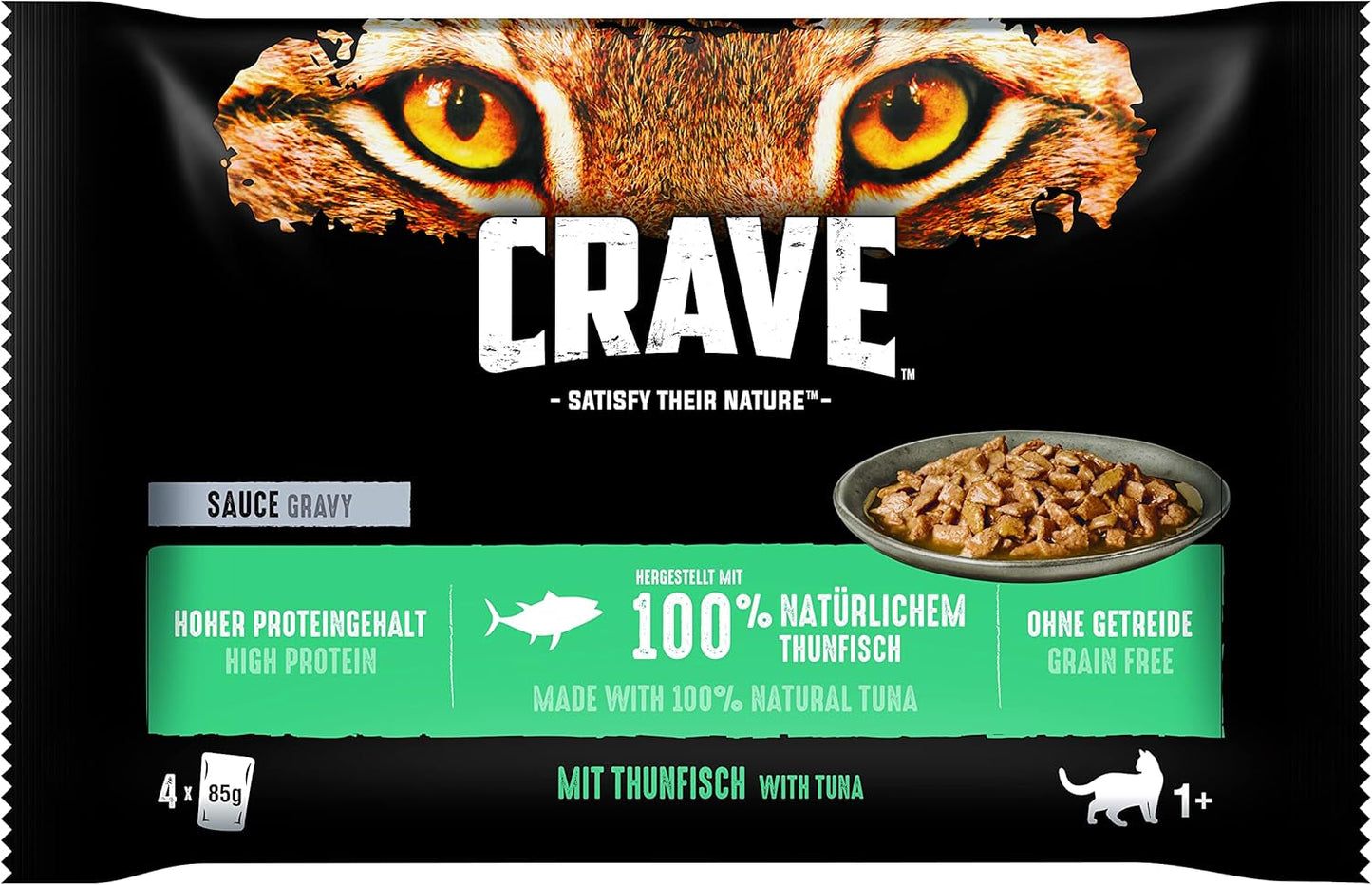 CRAVE Katze Portionsbeutel Multipack omáčka s tuňákem 13 x 4 x 85 g