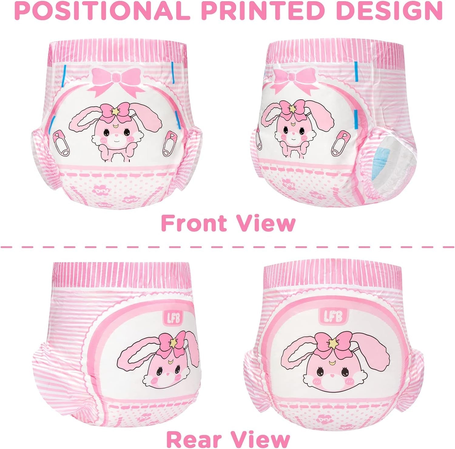 Pleny s potiskem pro dospělé 5500-5800 ml, 10 kusů - Baby Usagi (XL)