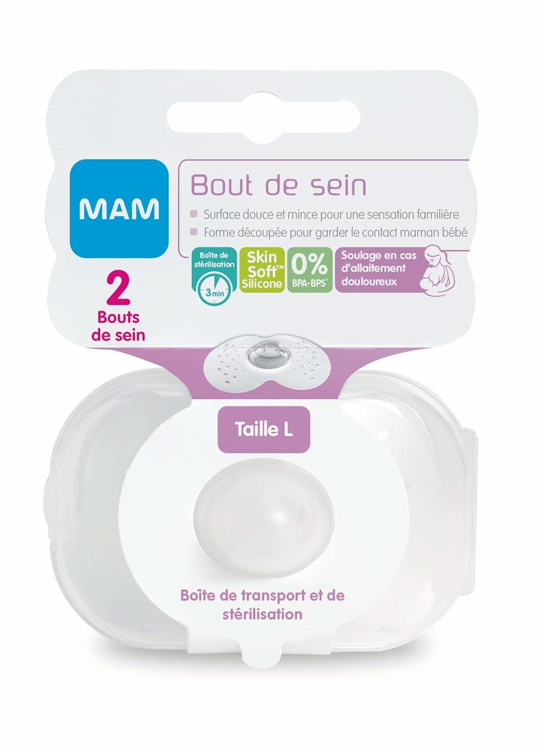 MAMINKA | Prsní návleky - Sada 2 silikonových prsních vložek (velikost L, 23 mm) Příslušenství Potraviny a kojení Bebe Naty Shop
