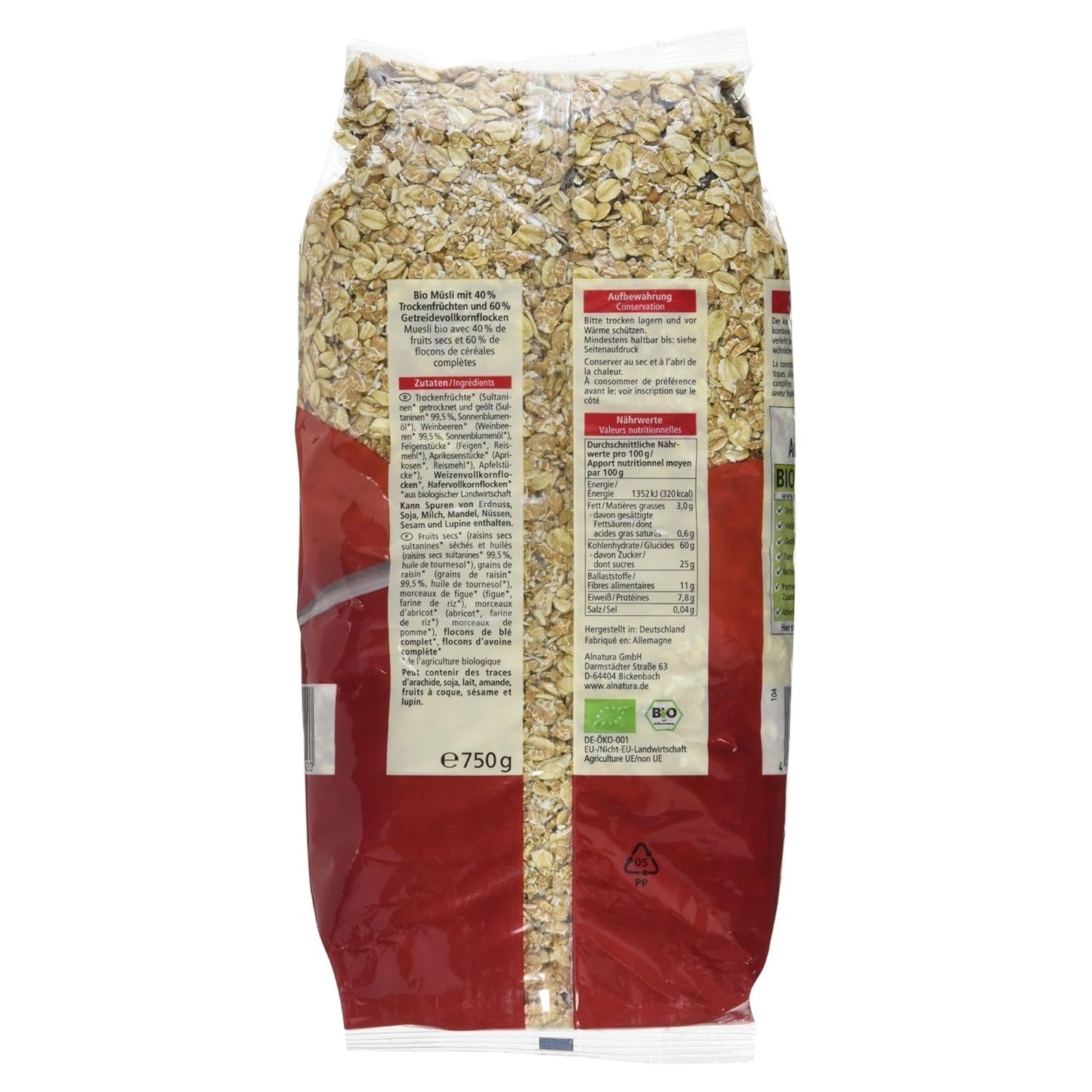 Müsli s bio ovocem, 750g