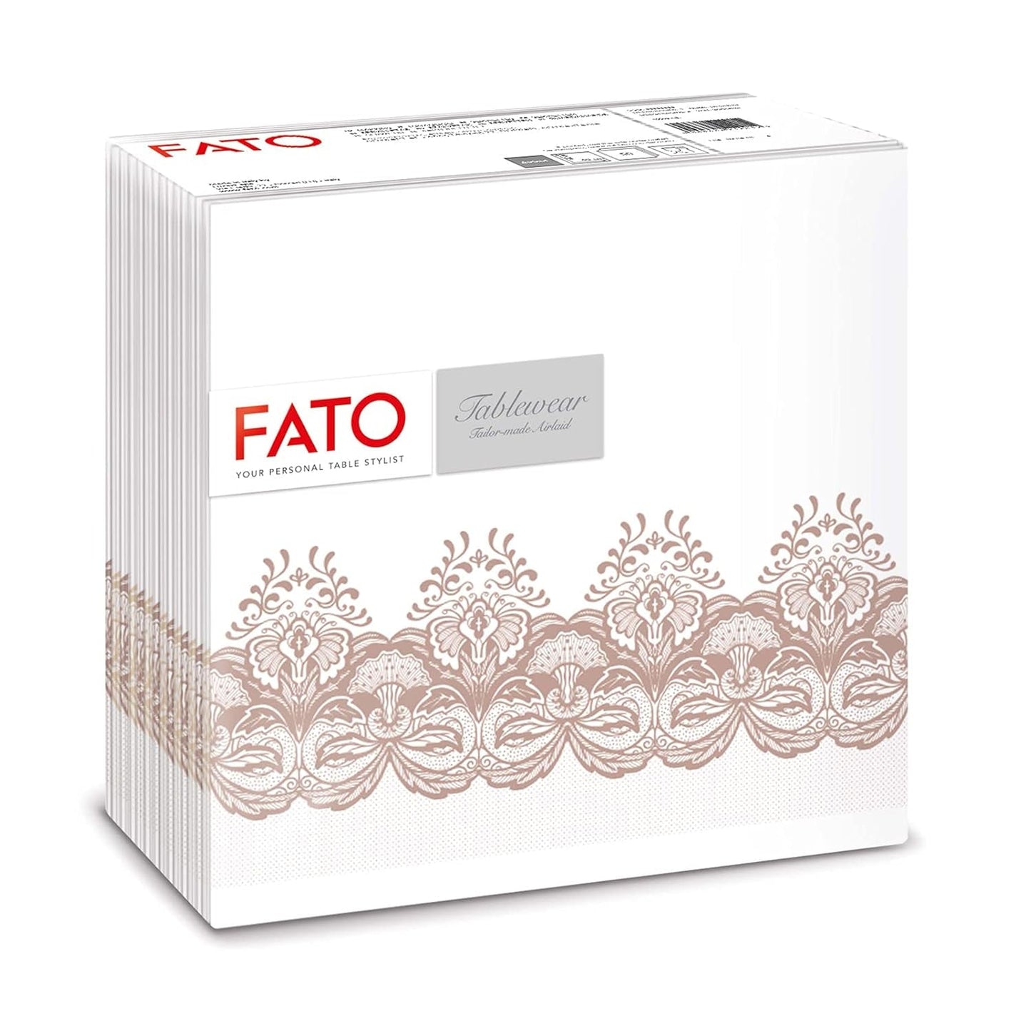 Fato - Suché papírové ubrousky, vzduchem kladené, textilní efekt, balení 50 ks ubrousků, 40X40 složené na 4 formáty, dekor Tropicana