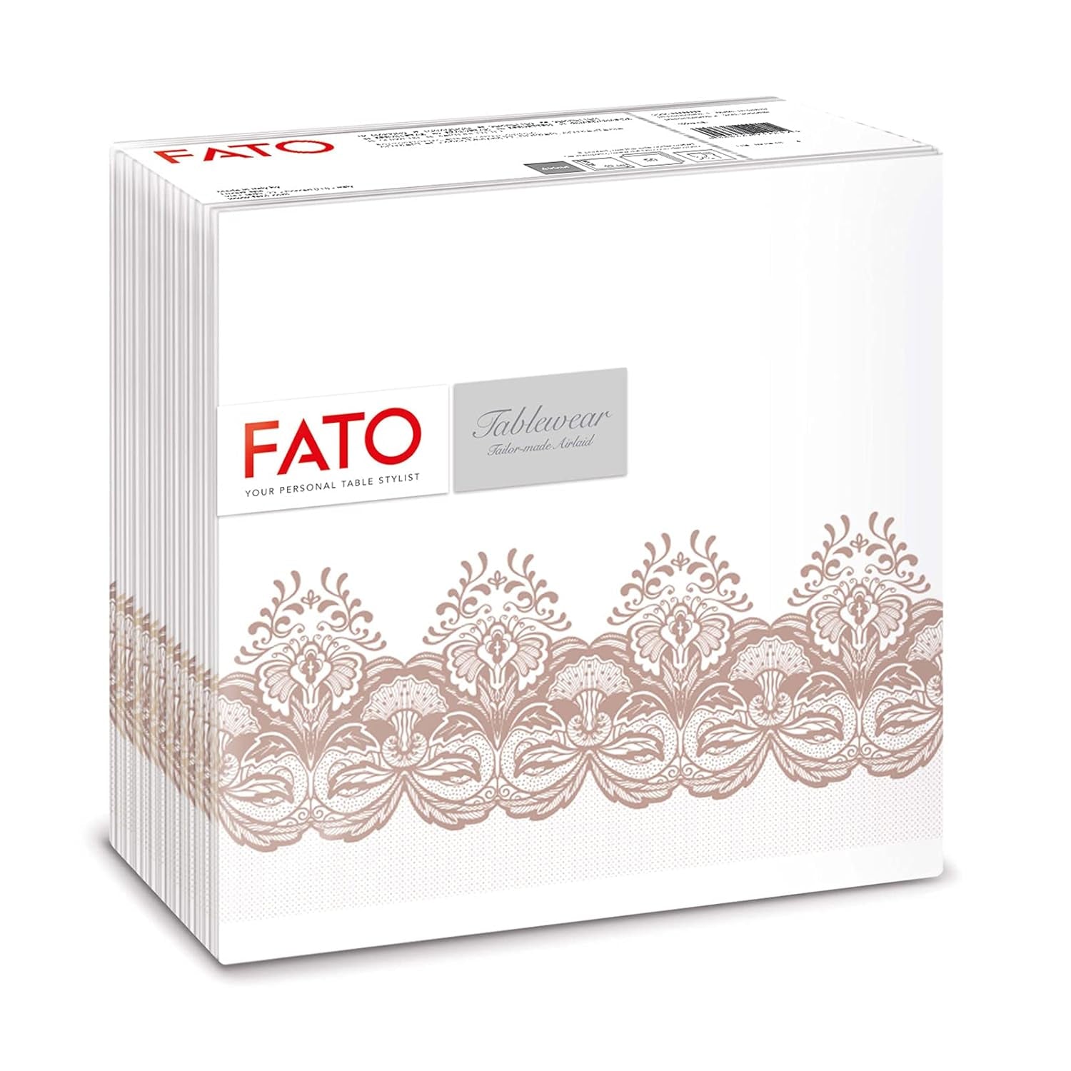 Fato - Suché papírové ubrousky, vzduchem kladené, textilní efekt, balení 50 ks ubrousků, 40X40 složené na 4 formáty, dekor Tropicana