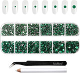 Beadsland 2500 ks Glas Nailart Strasssteine ​​​​Kristall Flatback Edelsteine ​​Runde, ​​Für Handwerk Gemischt 8 Größen SS4 ~ SS30 Mit Picking Pinzette Und Stift (Kristall Weiss)