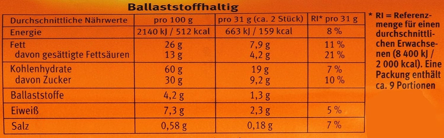 Brandt Hobbits Čokoláda 265g balení - Křupavé celozrnné čokoládové ovesné sušenky - Křupavé těsto pro celou rodinu - v praktické sušenkové roládě