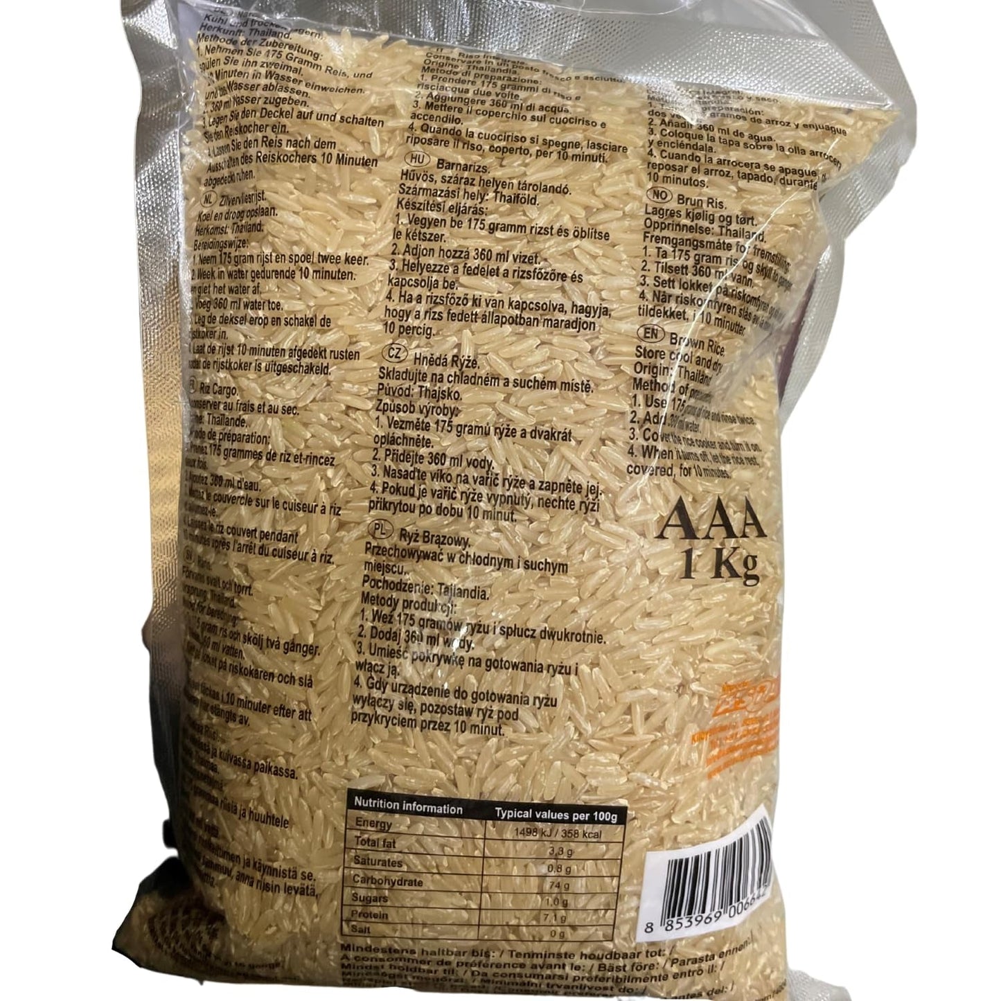 ROYAL THAI RICE - Voňavá dlouhozrnná hnědá rýže - 1 x 1 kg