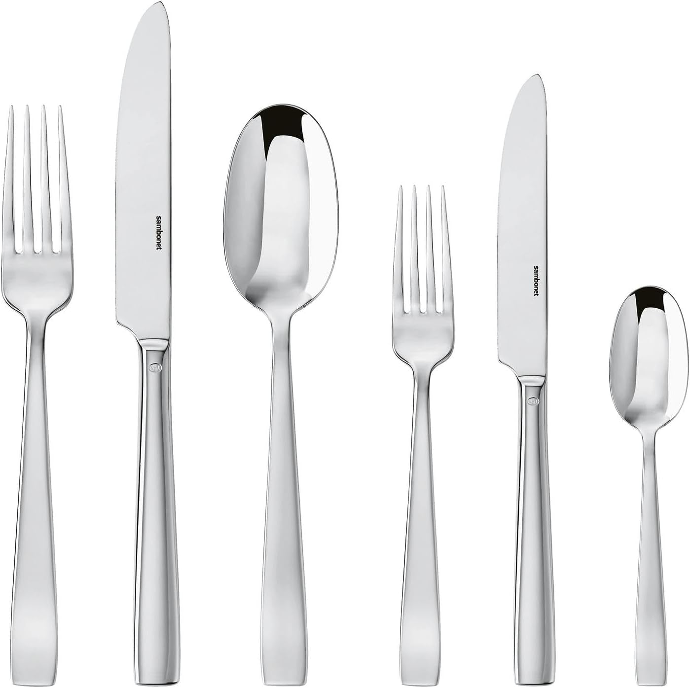 Sambonet 62512-83 Sada příborů s plochým monoblokem, 36 kusů, 18/10 Nerezová ocel, Kuchyně vhodná do myčky Naty Shop