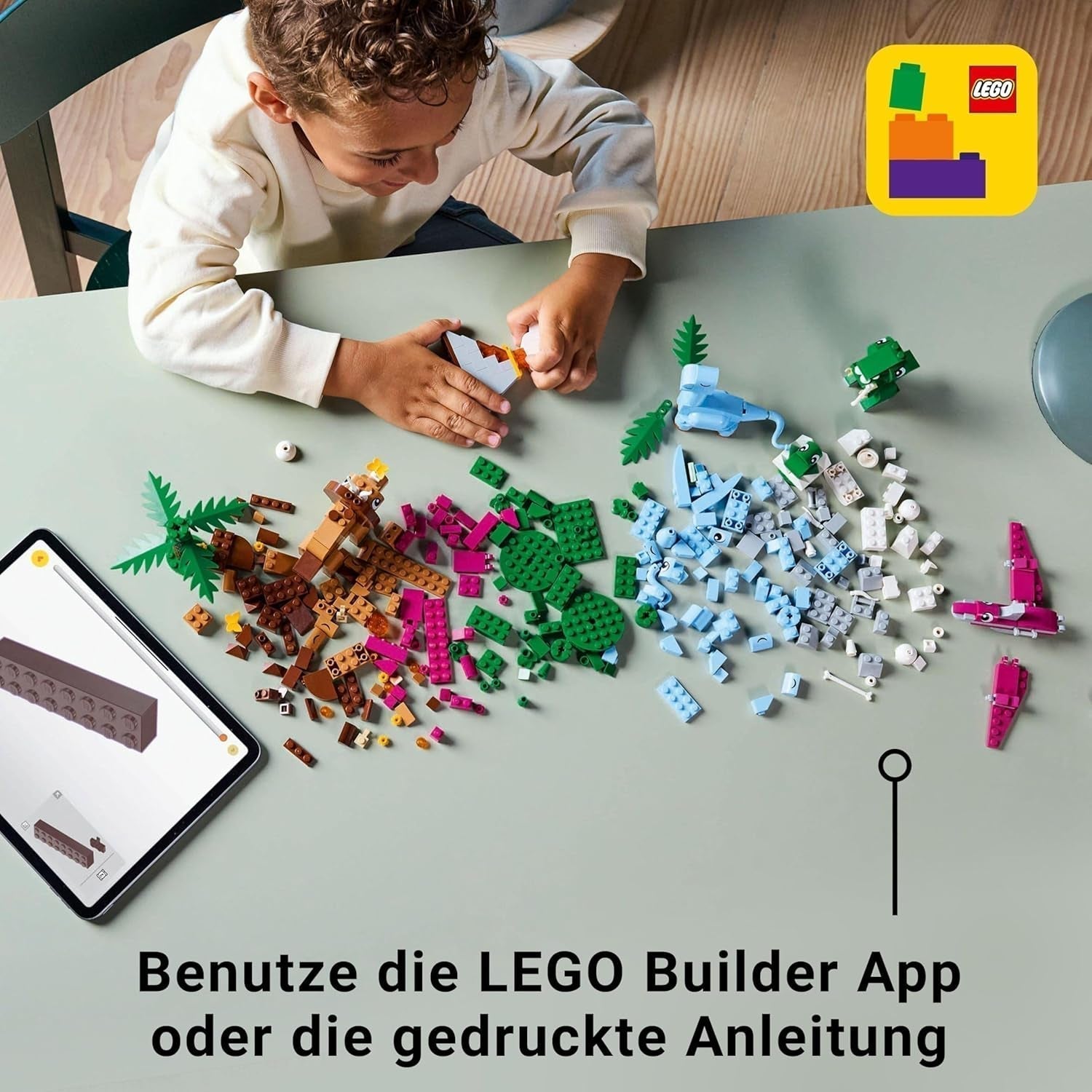 Stavebnice LEGO Classic Kreativní dinosauři s modely zvířat a figurkami vyrobenými z cihel, nápaditý herní zážitek, dárek pro chlapce a dívky od 5 let, včetně T.Rexe a Triceratopse 11041 stavebnic Besuche den LEGO-Store