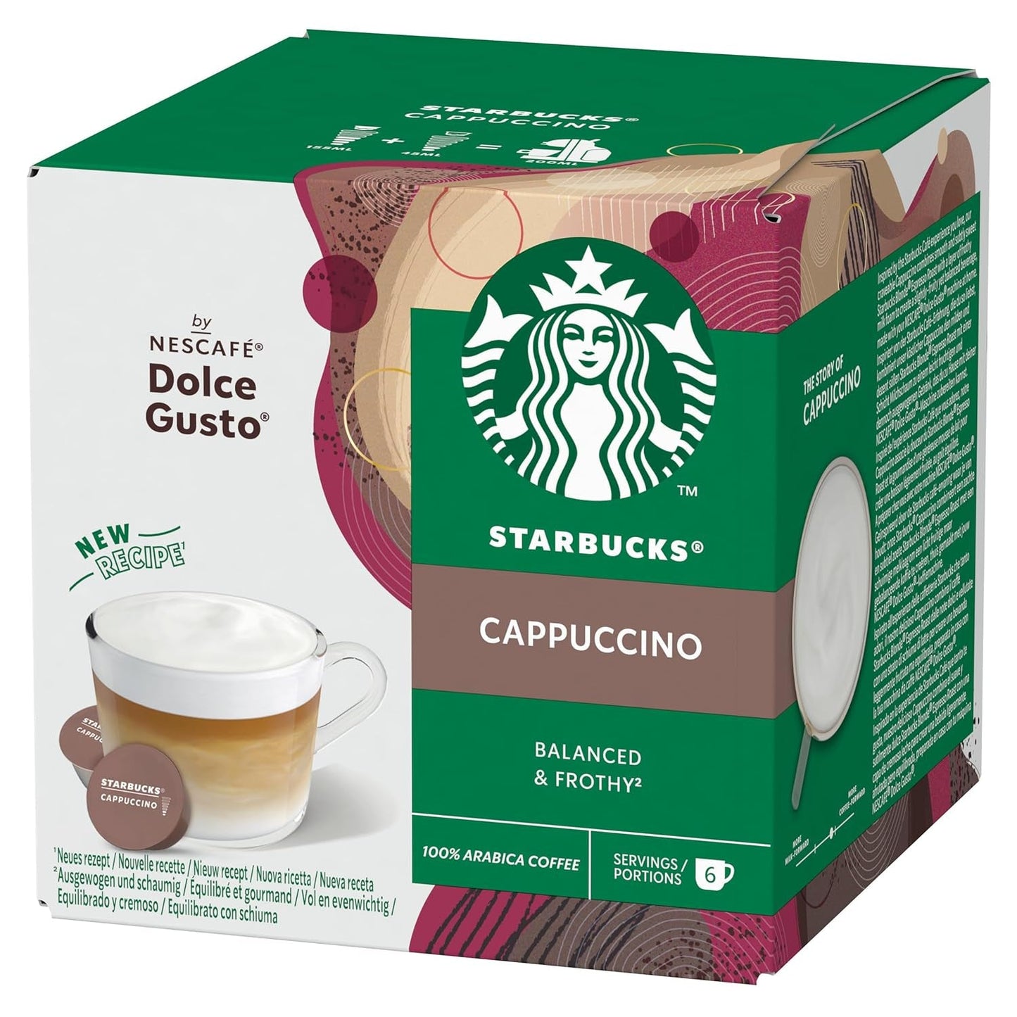 STARBUCKS Cappuccino od Nescafé Dolce Gusto Kaffeekapseln 6 x 12 (72 Kapseln)