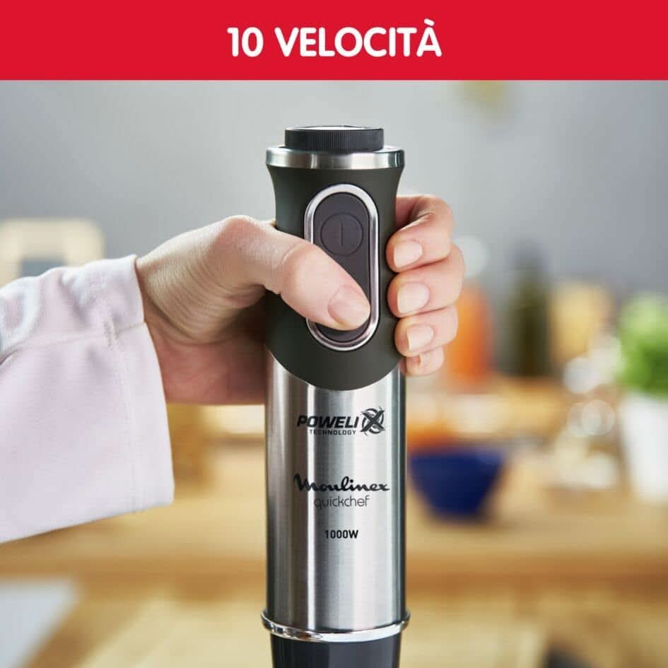 DD6558 DD655810 Quickchef 3-v-1 Tauchmixer, Powelix-Technology, 3 Zubehörteile, Edelstahl, Stahl/Schwarz Kitchen Naty Shop