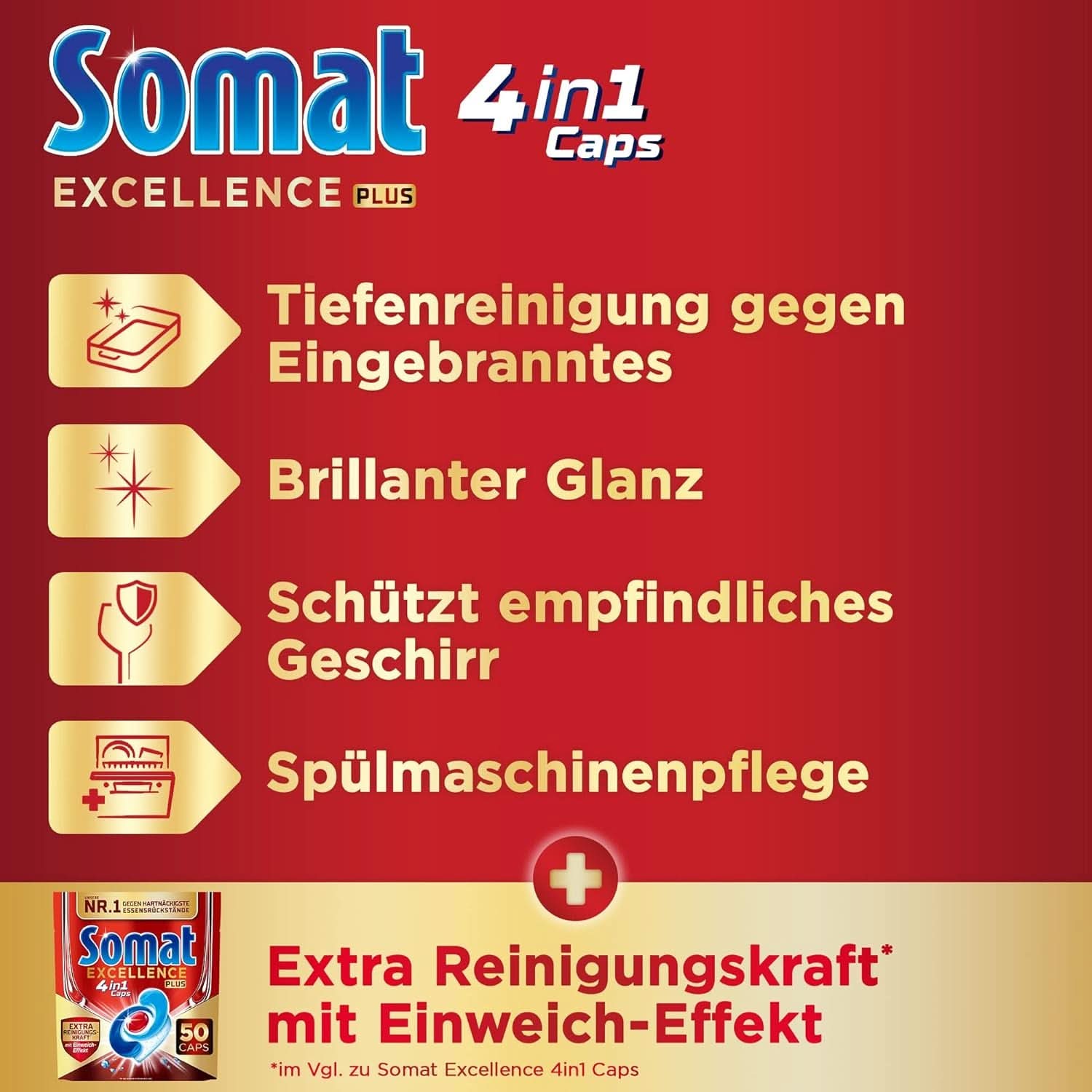 Somat Excellence plus 4v1 Caps (50 Caps), tablety do myčky Naty Shop