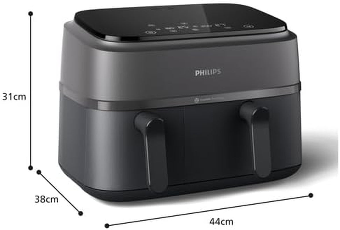 Philips Airfryer Dual Basket 3000 Series, 9L, 2 koše, 2 nádobí připravené současně, technologie Rapidair plus horkovzdušné spotřebiče Naty Shop