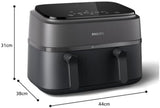Philips Airfryer Dual Basket 3000 Series, 9L, 2 koše, 2 nádobí připravené současně, technologie Rapidair plus horkovzdušné spotřebiče Naty Shop