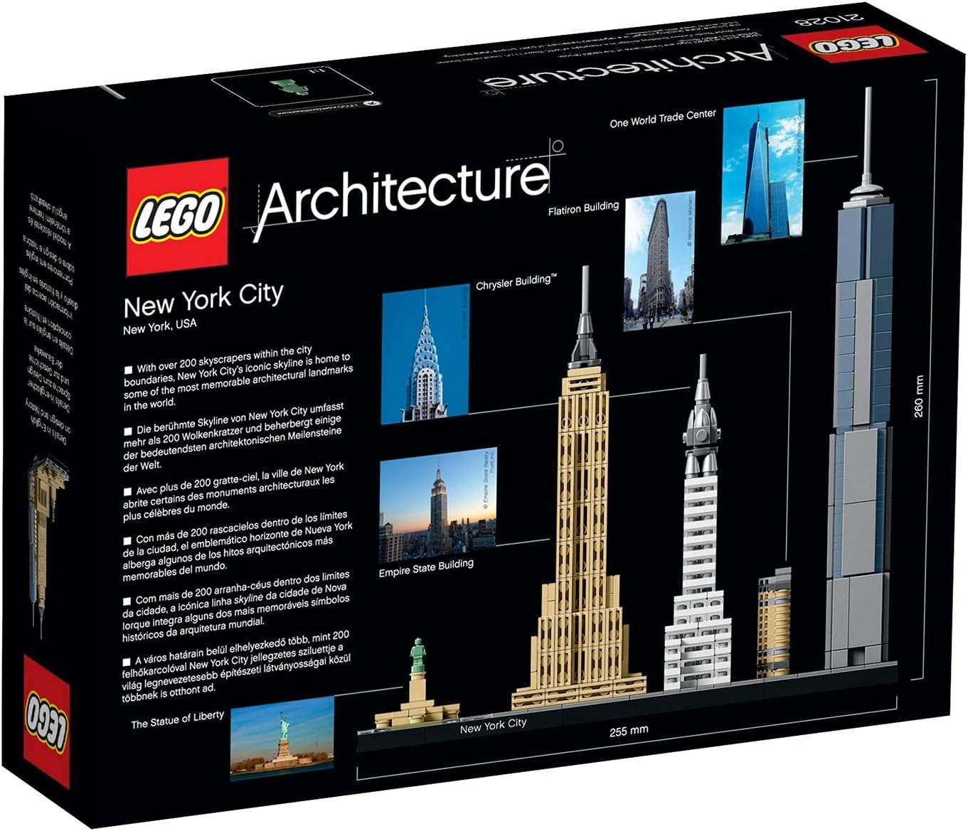 Stavebnice LEGO Architecture New York City, Stavebnice Skyline se Světovým obchodním centrem a Sochou Svobody, Řemesla pro dospělé, Dekorace do domácnosti a kanceláře, Dárky pro ženy a muže 21028 Stavebnice Besuche den LEGO-Store