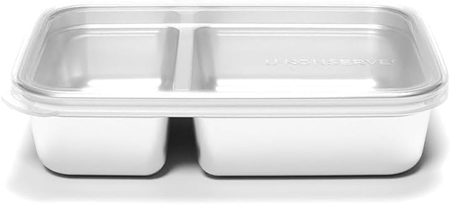 U Konserve - Dělená obdélníková dóza na potraviny z nerezové oceli se silikonovým víčkem - Island Teal - 28oz / 825ml Boxy na potraviny Naty Shop Clear 28 Oz