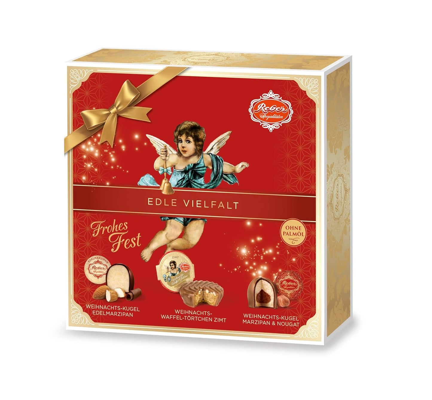 Reber Mozart kuličky s hořkou čokoládou, balení 6 ks s marcipánem a nugátem, veganské - 1 x 120 g