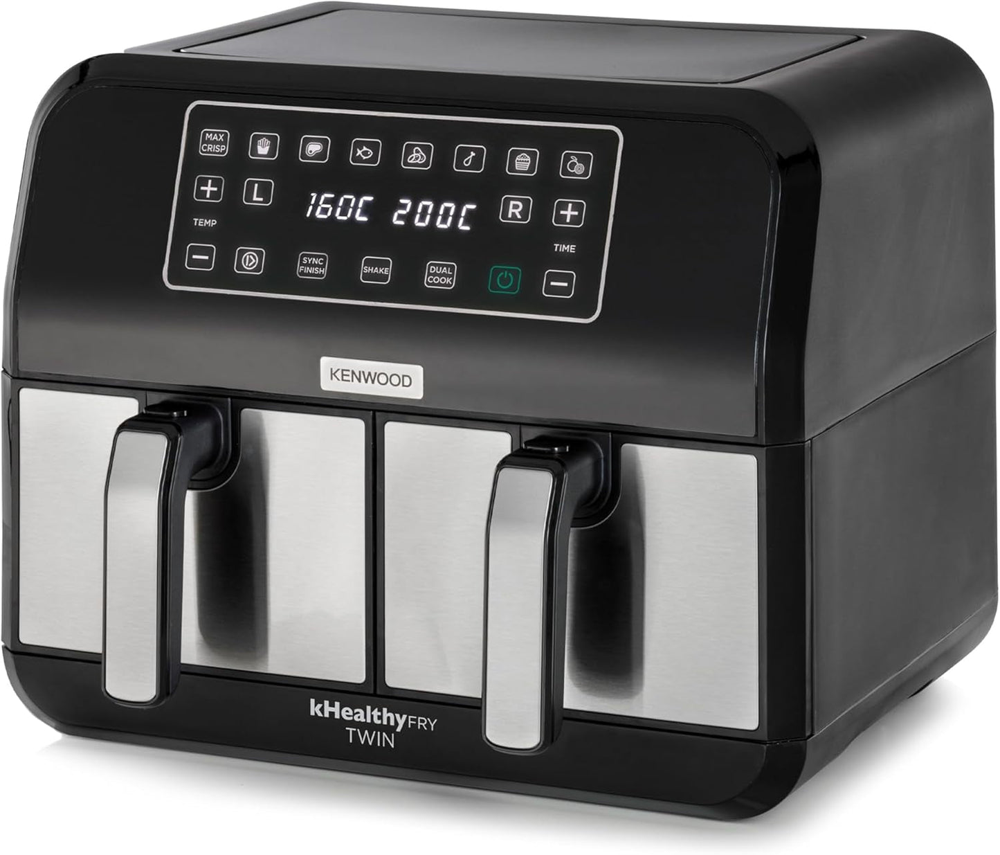 Kenwood Khealthy Twin Airfryer, 8L (2X4L), dvoukomorová, 8 programů, funkce Dual Cook & Sync Finish, dotyková obrazovka Spotřebiče Naty Shop Výchozí název