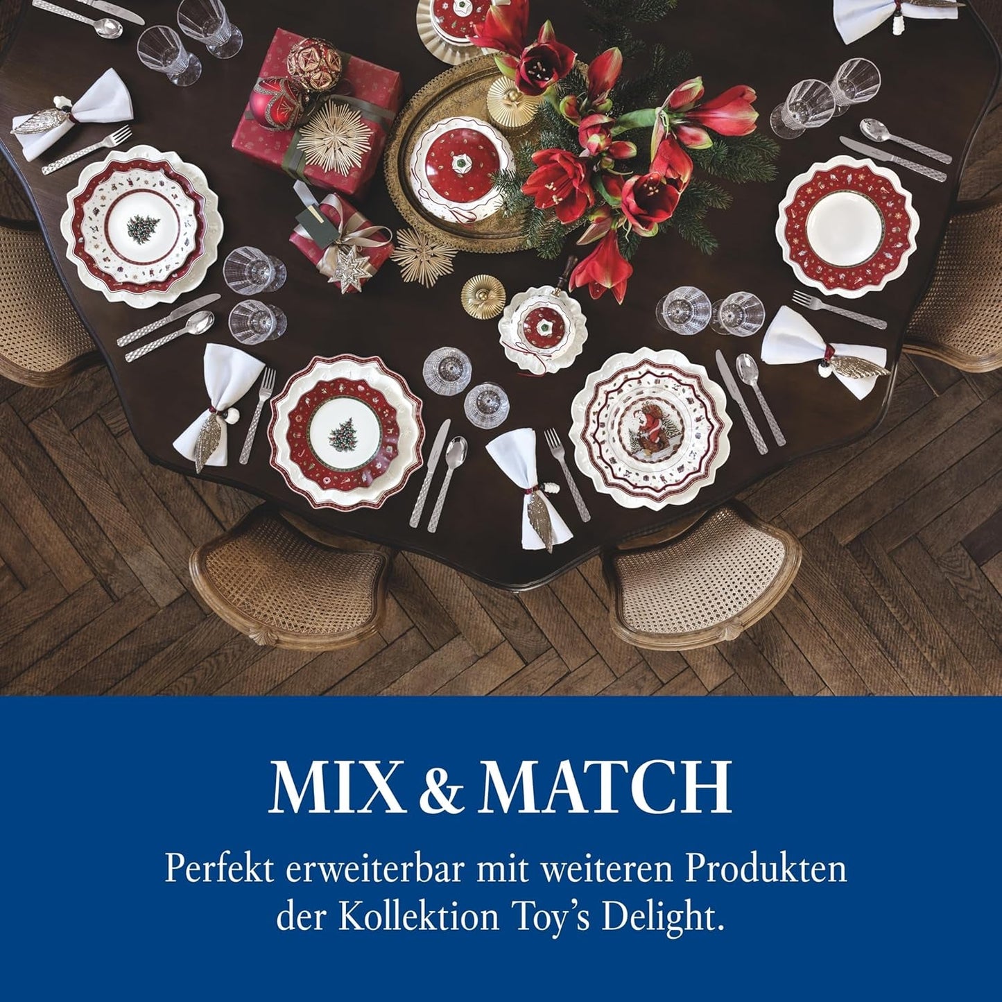 Villeroy & Boch - Toy's Delight Gravy Set, 4 kusy, Servírovací talíř s miskami, Sada vánočních misek, Dekorace na hrací stůl, Servírovací tác, Misky, Vánoční nádobí, Prémiový porcelán