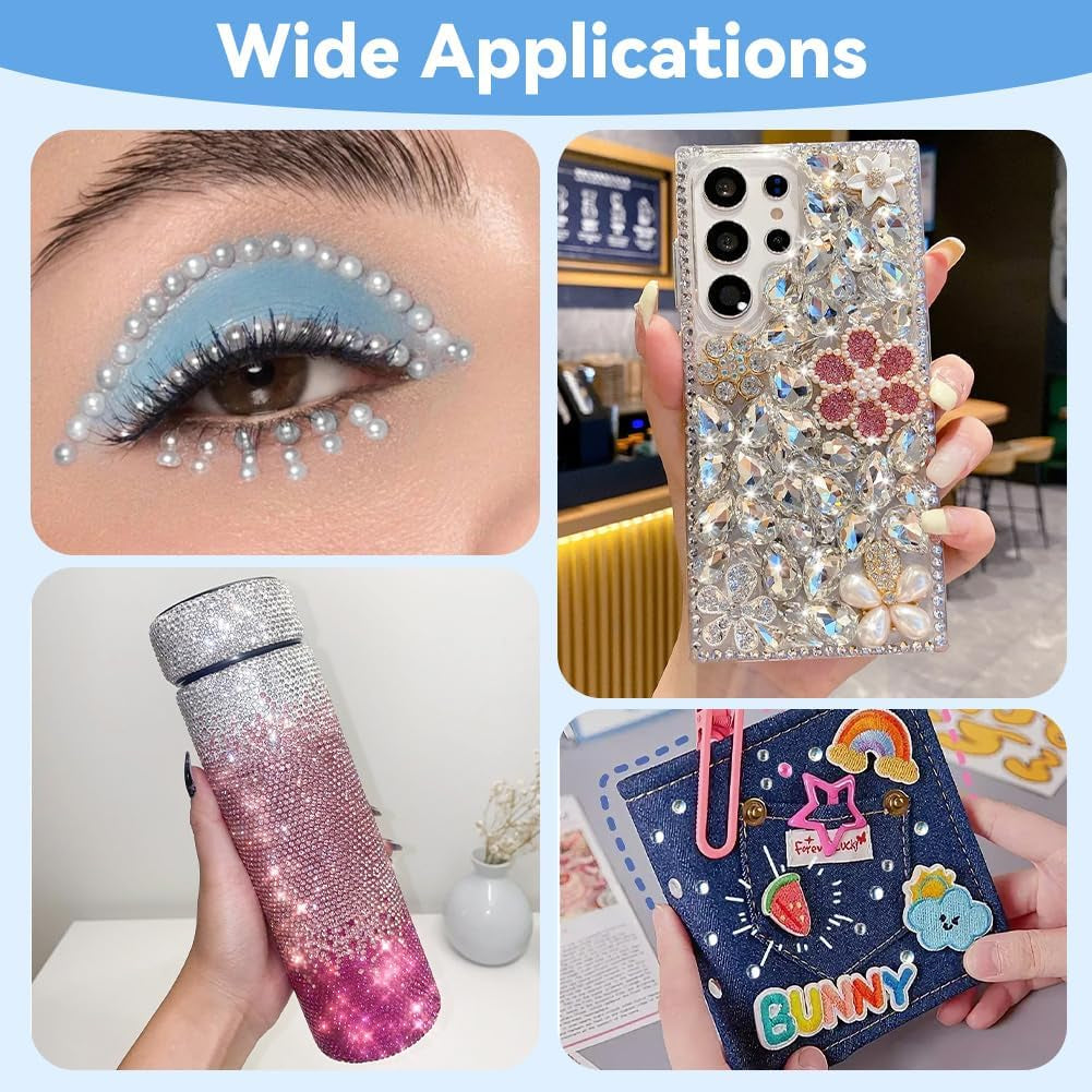Harz Strasssteine ​​​​4200ks Strass Kristalle 1Mm-5Mm Gemischte Kinder Bastelsachen Kit Mit Strass Mit Picking Pinzette Und Stift Für DIY Nägel Kleidung Kunsthandwerk Gemischt Becher Party (A)