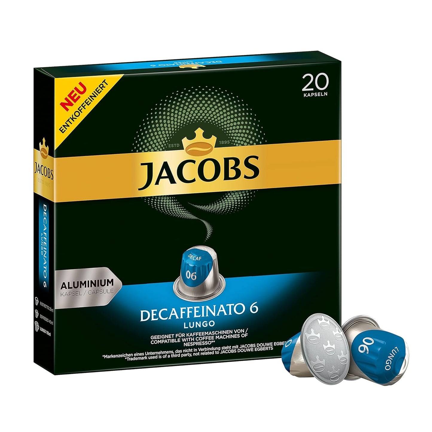 Kaffeekapseln Lungo Classico (nur für kurze Zeit) Megapack XXL & Kaffeekapseln Lungo Decaffeinato-Intensität 6-200 Nespresso kompatibilní Kapseln, 10er Pack, 10 x 20 Getränke