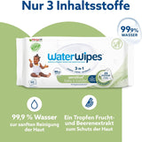 WaterWipes Sensitive+ vlhčené ubrousky pro kojence a batolata, počet 720 (12 balení), 3 v 1 čištění, péče, ochrana, 99,9 % vody, texturované čištění, bez parfemace