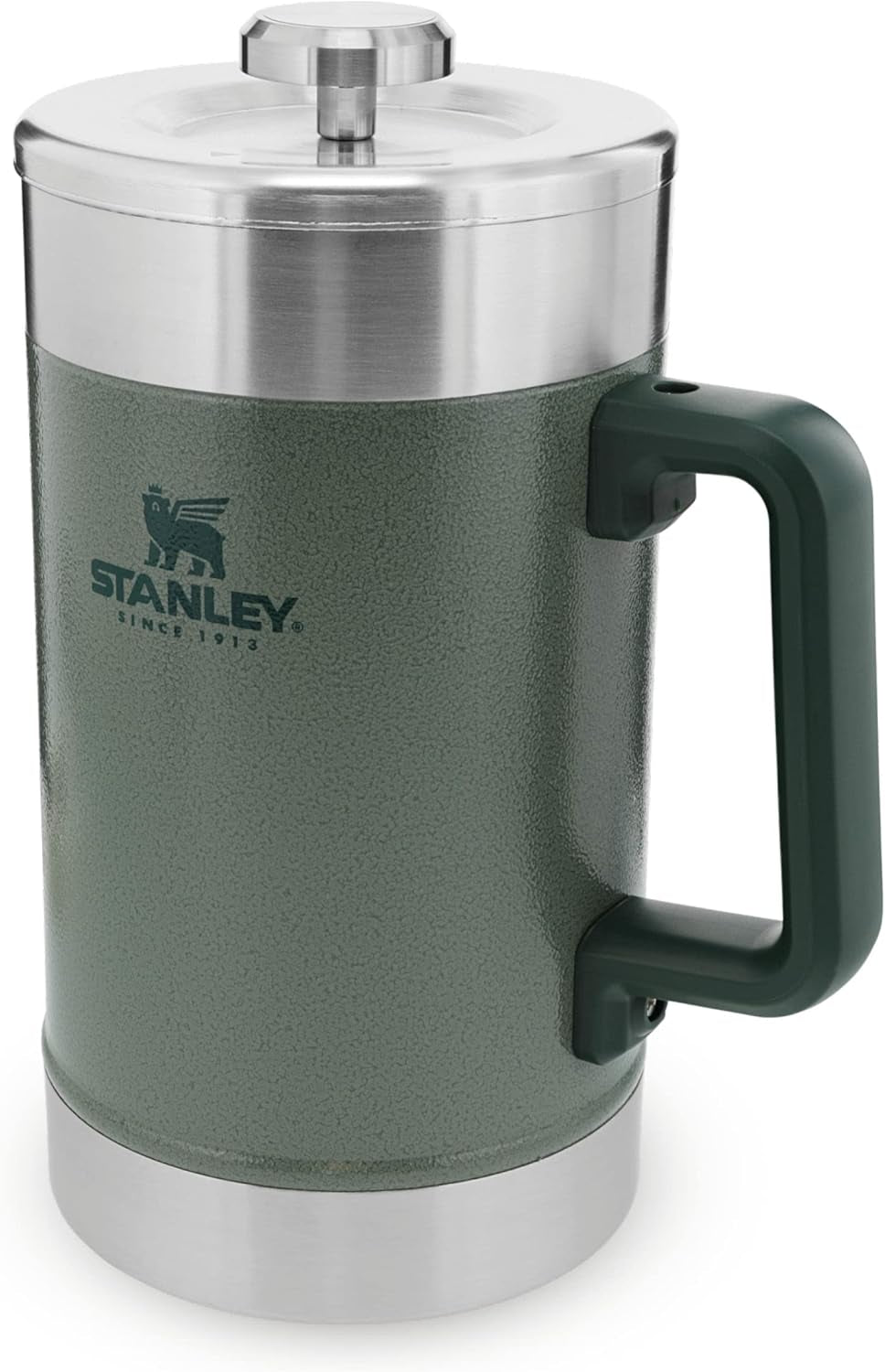 STANLEY Classic Stay Hot Coffee Press 1,4L Hammertone Green - Udrží kávu horkou po dobu 4 hodin - Minimální sediment - Integrovaný lis na kávu z nerezové oceli - Bez BPA - Vhodné do myčky