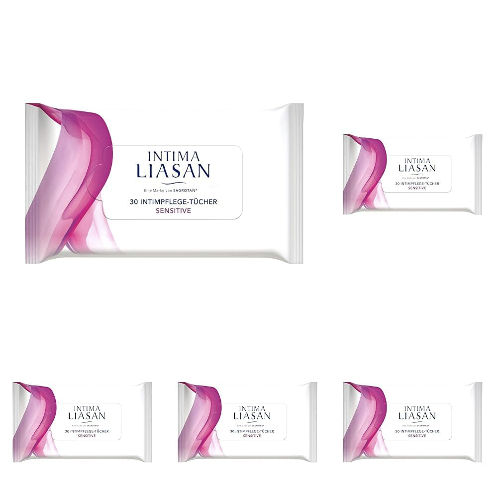 Intima Liasan by Sagrotan Sensitive ubrousky pro intimní péči, bez mýdla a alkoholu, 30 kusů (balení 5 ks)