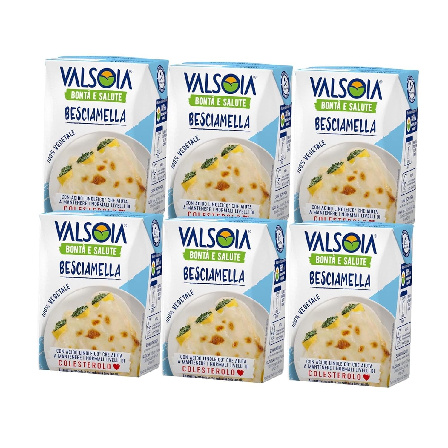 Bešamelový kondicionér, Béšamel bez laktózy, Všestranné při vaření, Ideální pro vegany a vegetariány, 6 x 200 ml