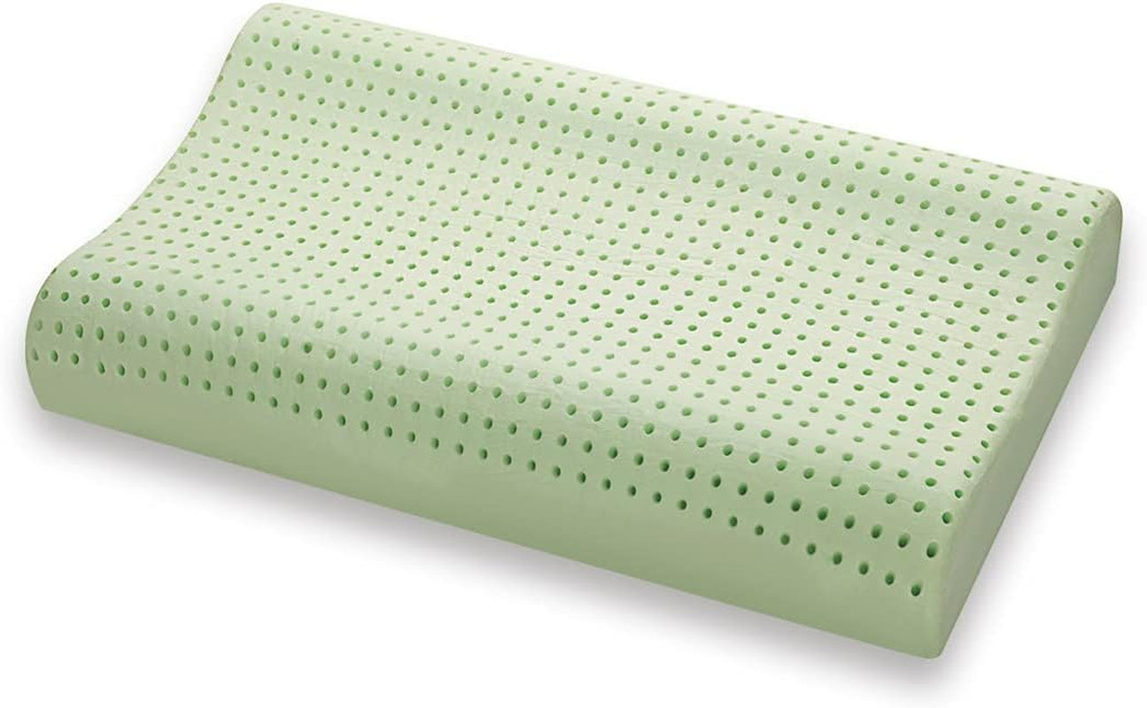 Marcapiuma Green přírodní bylinný polštář z paměťové pěny 2 kusy standardní polštáře Naty Shop Regards 1X Doppia Onda Modern